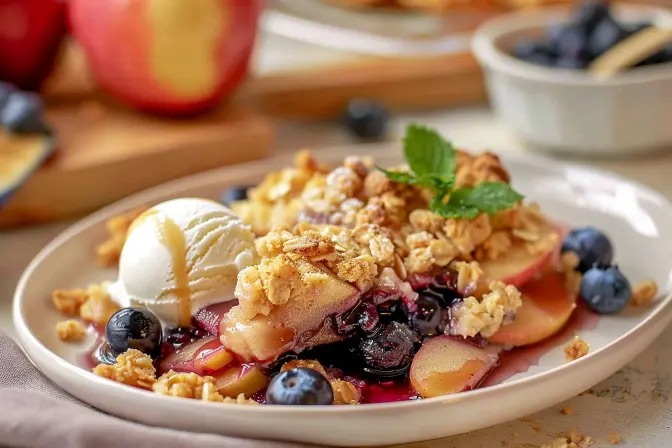 apple blueberry crisp
