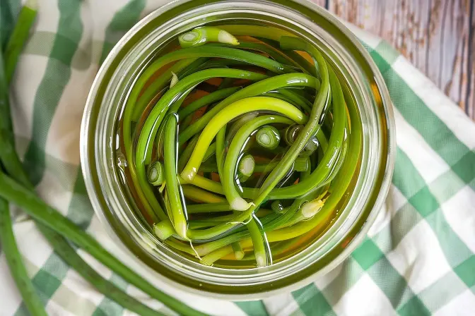 pickled garlic scapes