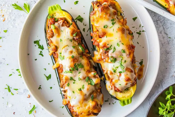 sausage stuffed zucchini boats