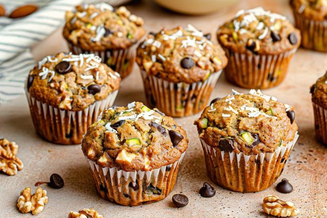banana zucchini muffins