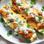 buffalo chicken zucchini boats