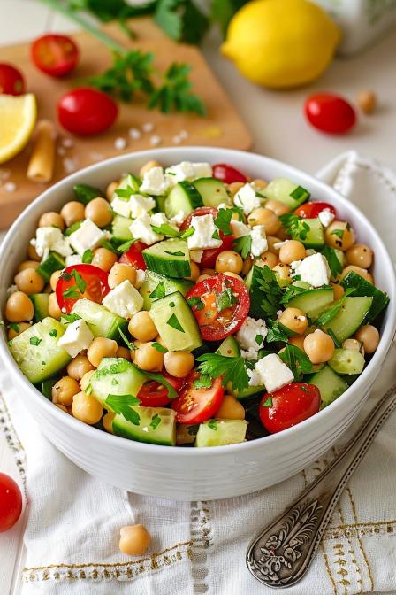 cucumber chickpea salad