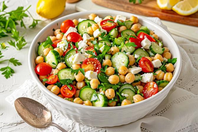 cucumber chickpea salad
