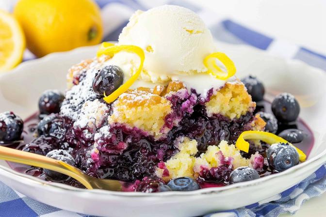lemon blueberry dump cake