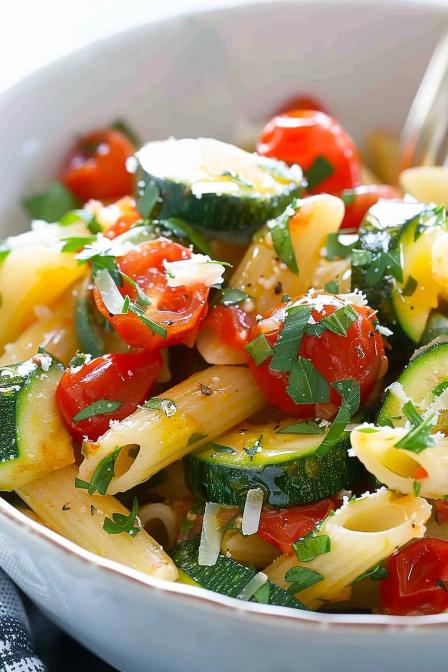 pasta with zucchini and tomatoes